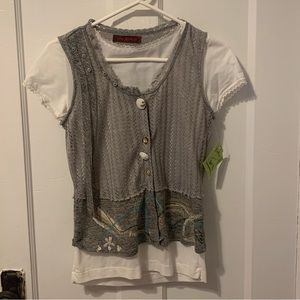 Expressions art wear Hand painted shirt new with tags. Size XS.